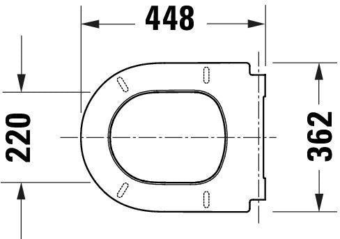 DURAVIT Univavo WC-Sitz D-Form tief 455mm mit Absenkautomatik und Edelstahl-Scharnieren