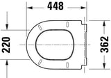 DURAVIT Univavo WC-Sitz D-Form tief 455mm mit Absenkautomatik und Edelstahl-Scharnieren