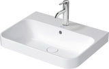 DURAVIT Aufsatzbecken Happy D.2 Plus 600 mm Weiß mit Überlauf und Hahnlochbank