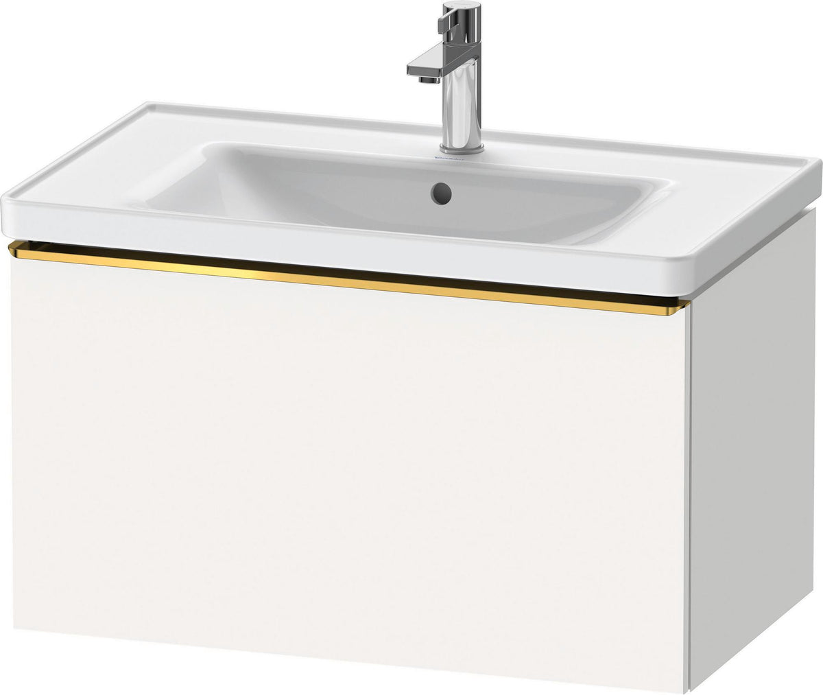 Duravit D-Neo Waschtischunterbau 784 mm Eiche Schwarz Matt mit 1 Auszug und Bronze-Griff