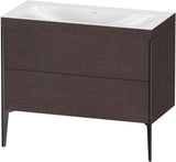 DURAVIT XViu Waschtischunterbauset 1000 mm, 2 Auszüge, Eiche dunkel gebürstet, schwarz matt