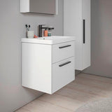 DURAVIT D-Code Halbhochschrank 400 mm, rechts, Basalt Matt, 1 Tür, Glasböden