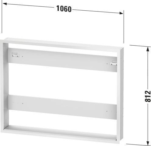 DURAVIT Einbauset Licht & Spiegel – Montagerahmen für Badmöbel, 139 x 661 x 810 mm