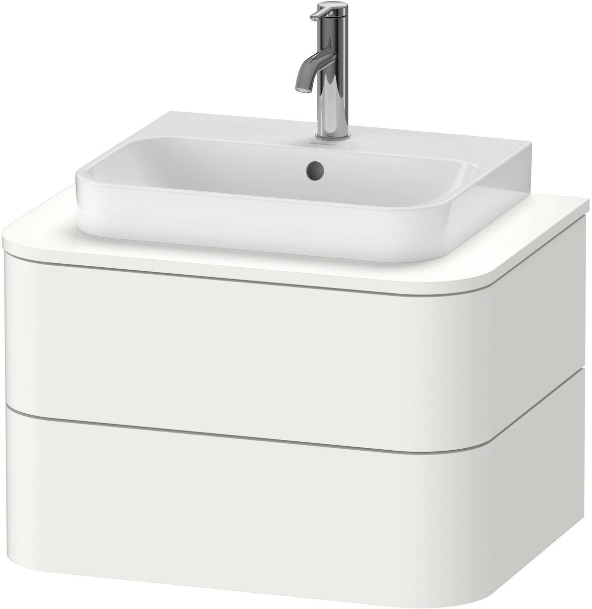 DURAVIT Happy D.2 Konsolenwaschtischunterbau wandhängend 650 mm, 2 Schubkästen, weiß Hochglanz