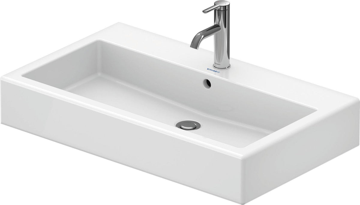 DURAVIT Waschtisch Vero 800 mm mit Überlauf, 1 Hahnloch, weiß – Wandmontage