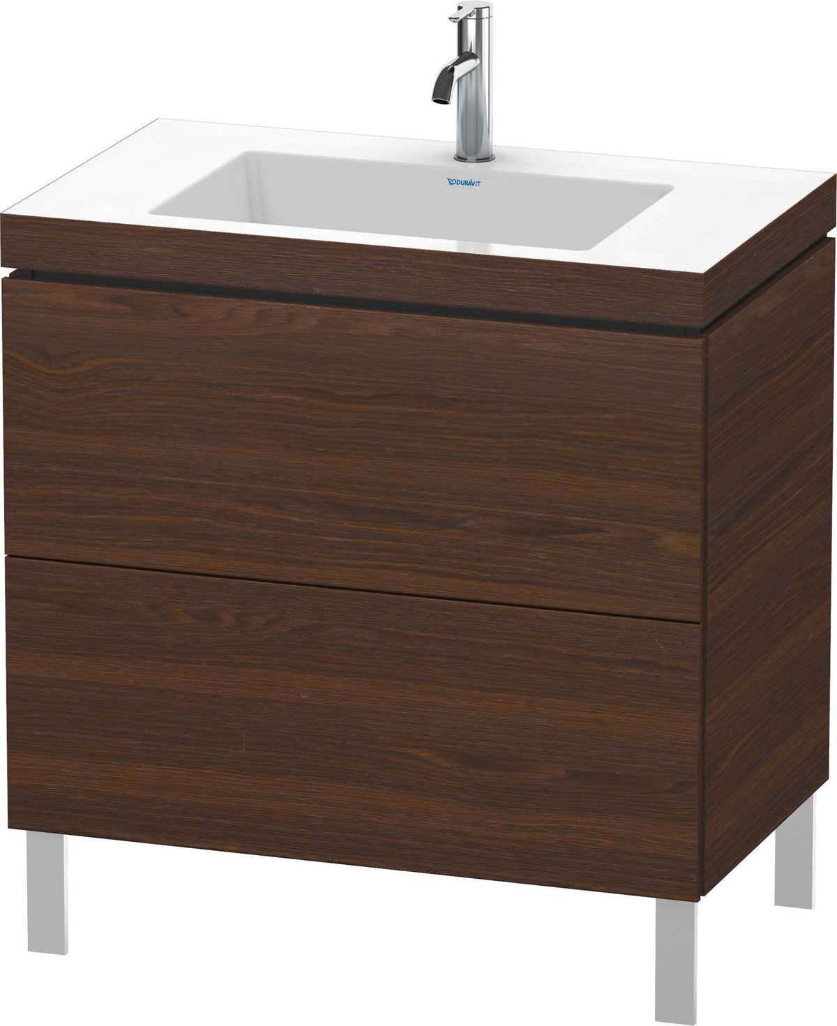 DURAVIT L-Cube c-bonded Waschtischset 800 mm Nussbaum gebürstet mit 2 Auszügen