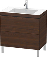 DURAVIT L-Cube c-bonded Waschtischset 800 mm Nussbaum gebürstet mit 2 Auszügen