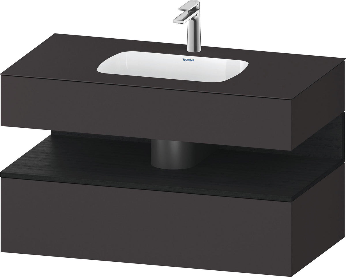 DURAVIT Qatego Einbauwaschtisch mit Konsolenwaschtischunterbau 1000 mm, 1 Auszug, antibakteriell
