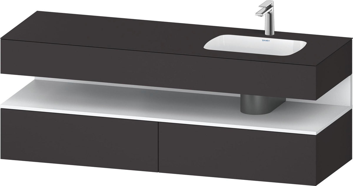 DURAVIT Qatego Einbauwaschtisch mit Konsolenwaschtischunterbau 1600 mm Weiß Matt