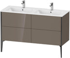flannel grey hochglanz / Mitteldichte Faserplatte (MDF) / Ausz.schwarz
