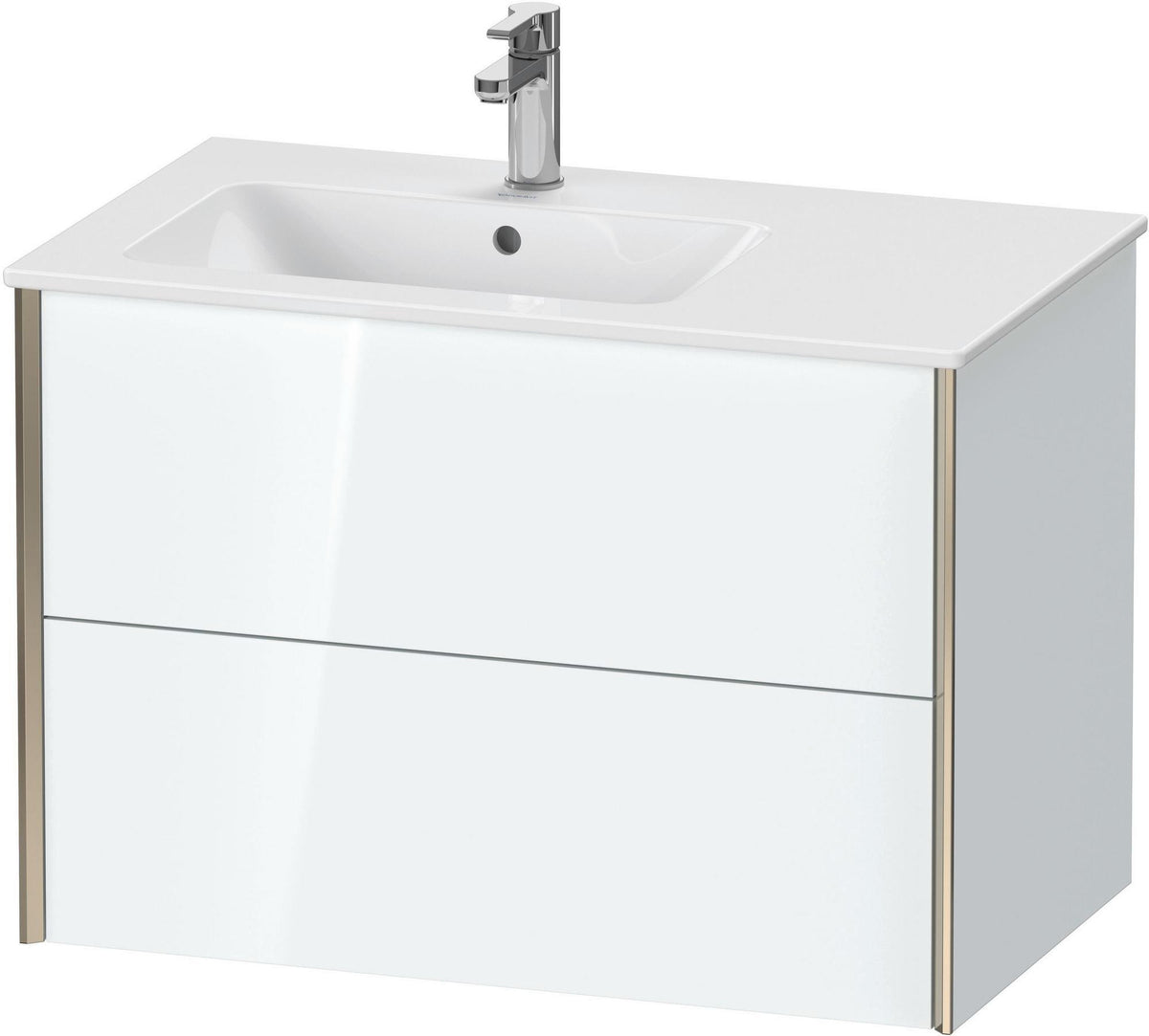Duravit XViu Waschtischunterbau 810 mm wandhängend mit 2 Schubkästen, weiß matt, für Waschtisch links