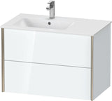 Duravit XViu Waschtischunterbau 810 mm wandhängend mit 2 Schubkästen, weiß matt, für Waschtisch links