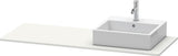 Duravit XSquare Konsole 1400x550mm betongrau matt – 1 Ausschnitt, mit Siphonaussparung