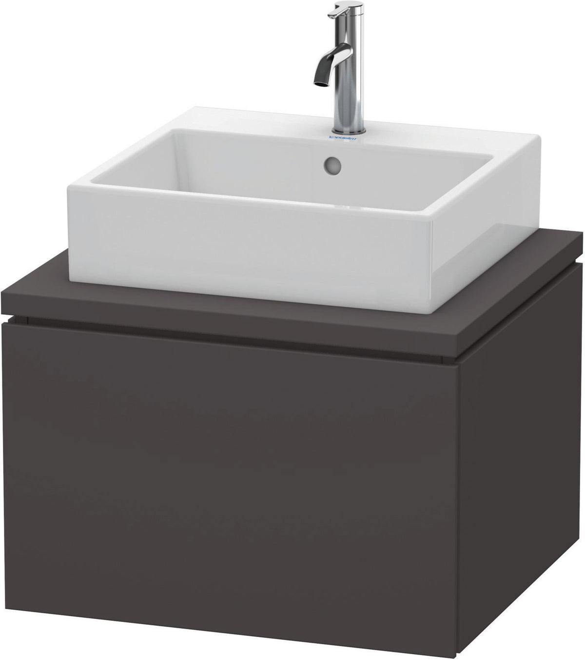 DURAVIT L-Cube Konsolenwaschtischunterbau 620 mm betongrau matt, 1 Auszug, wandhängend