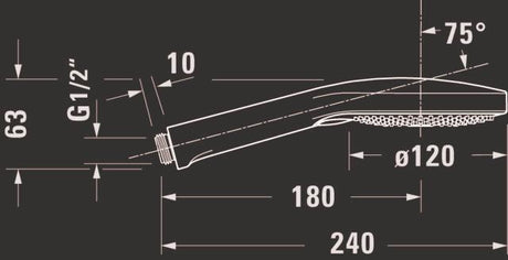 DURAVIT Handbrause MinusFlow 3-Jet D120 Rain/Pulse/Mono, Schwarz Matt – 120 mm Duschkopf mit Antikalk