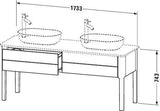 DURAVIT Luv Waschtischunterbau bodenstehend 1733 mm, 2 Auszüge, Weiß Seidenmatt, Tip-On