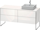 DURAVIT XSquare Waschtischunterbau bodenstehend 1600 mm betongrau matt mit 4 Auszügen