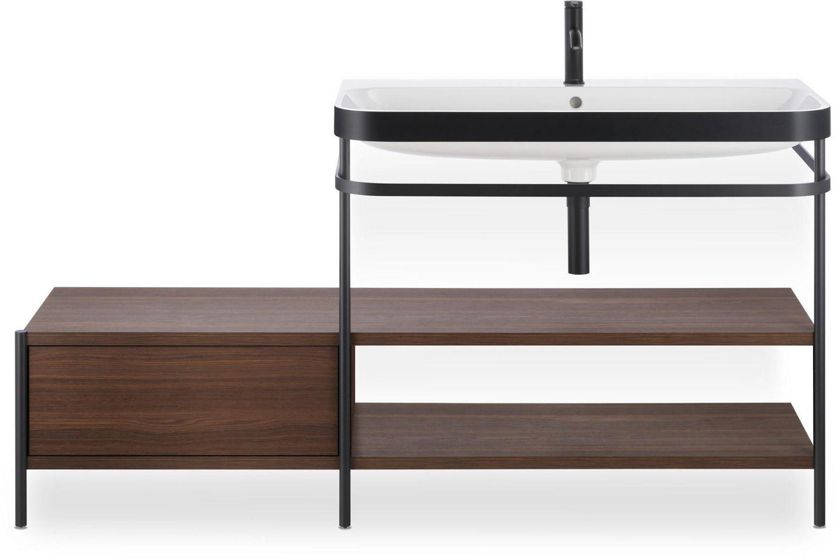 Duravit Happy D.2 Plus Waschtischunterbau 1600 mm mit Metallkonsole & Möbelwaschtisch supermatt