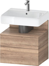 DURAVIT Qatego Waschtischunterbau 590 mm wandhängend, 1 Auszug, weiß Hochglanz, Nische Eiche Schwarz