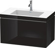 Duravit L-Cube c-bonded Waschtischset 800 mm mit Vero Air Waschtisch, 1 Auszug, Schwarz Hochglanz