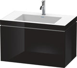 Duravit L-Cube c-bonded Waschtischset 800 mm mit Vero Air Waschtisch, 1 Auszug, Schwarz Hochglanz