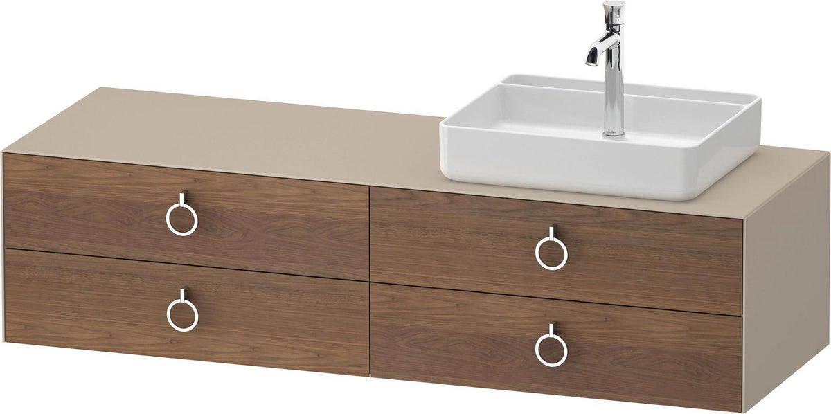 DURAVIT White Tulip Konsolenwaschtischunterbau 1600 mm mit 4 Schubkästen & LED-Innenbeleuchtung