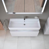 DURAVIT Qatego Hochschrank 400 mm, 2 Türen, weiß Hochglanz, Eiche Schw. Matt
