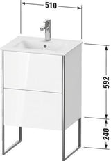 Duravit Waschtischunterbau XSquare Compact 592x510x418 mm weiß matt – 2 Auszüge, Fußgestell