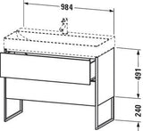 Duravit XSquare Waschtischunterbau 984x731x460 mm mit Fußgestell, s-matt und Ahorn