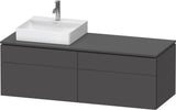 Duravit L-Cube Konsolenwaschtischunterbau 1420 mm Taupe Supermatt mit Tip-On Technik