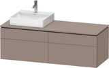 Duravit L-Cube Konsolenwaschtischunterbau 1420 mm Taupe Supermatt mit Tip-On Technik