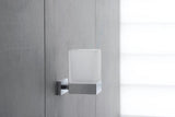 Duravit Karree Zahnputzbecher Chrom mit weißem Matt-Becher, 100x69x110 mm, Wandmontage