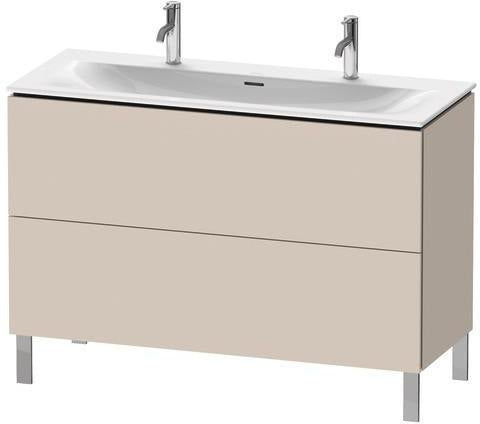 Duravit L-Cube Waschtischunterbau 1220 mm weiß matt – 2 Auszüge, Tip-On, bodenstehend