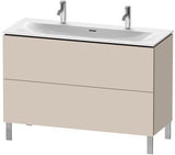 Duravit L-Cube Waschtischunterbau 1220 mm weiß matt – 2 Auszüge, Tip-On, bodenstehend