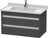 Duravit Ketho Waschtischunterbau wandhängend 800 mm basalt matt mit 2 Schubkästen
