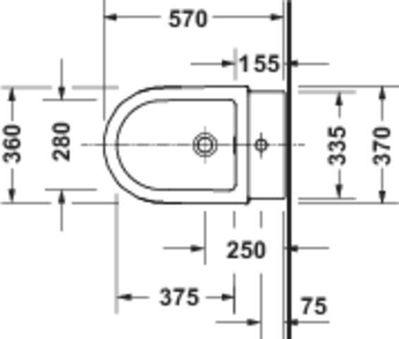 DURAVIT Balcoon Standbidet DuraShield Weiß Hochglanz 370x570mm mit Überlauf