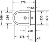 DURAVIT Balcoon Standbidet DuraShield Weiß Hochglanz 370x570mm mit Überlauf