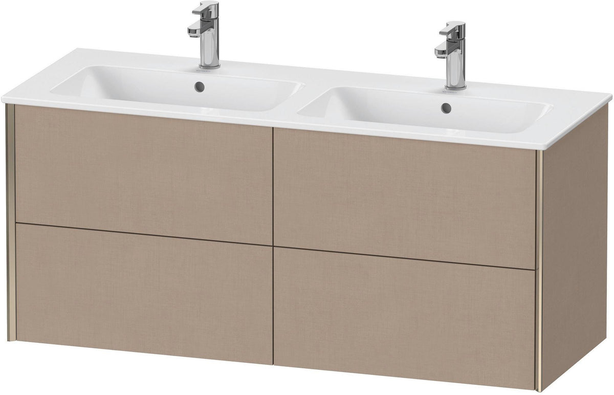 Duravit XViu Waschtischunterbau wandhängend 1280 mm, 4 Schubkästen, champagner matt/weiß matt