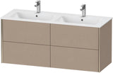 Duravit XViu Waschtischunterbau wandhängend 1280 mm, 4 Schubkästen, champagner matt/weiß matt