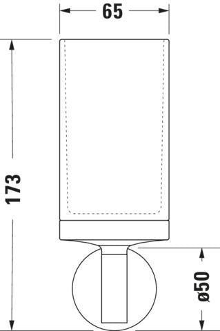 DURAVIT Starck T Zahnputzbecher, Chrom, Akzentfarbe Weiß Matt, 65x98x173 mm, Glas, Messing
