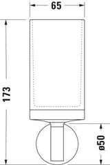 DURAVIT Starck T Zahnputzbecher, Chrom, Akzentfarbe Weiß Matt, 65x98x173 mm, Glas, Messing
