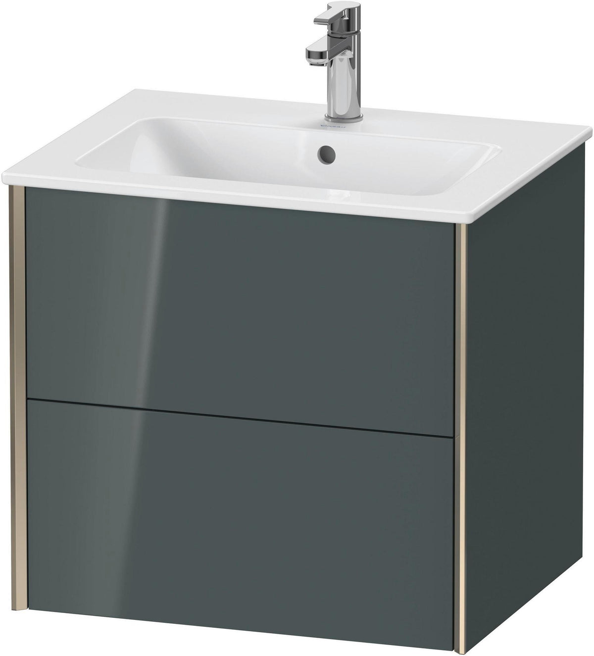 DURAVIT XViu Waschtischunterbau wandhängend 610 mm, 2 Schubkästen, weiß matt – ohne Griff, mit Tip-On-Technik