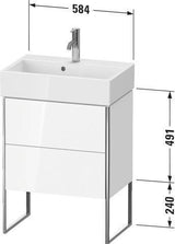 Duravit XSquare Waschtischunterbau 584x731x390mm mit Fußgestell und Höhenausgleich, s-matt ES Ahorn