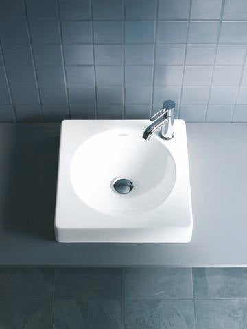 Duravit Aufsatzbecken Architec 500 mm, weiß, geschliffen, ohne Überlauf, mit Hahnlochbank links