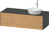 DURAVIT White Tulip Waschtischunterbau 1300 mm wandhängend, 2 Schubkästen, Becken rechts, Nordic Weiß seidenmatt