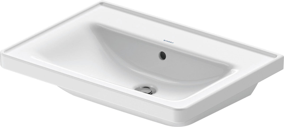 Duravit D-Neo Wandwaschtisch 650 mm weiß mit Überlauf und WonderGliss