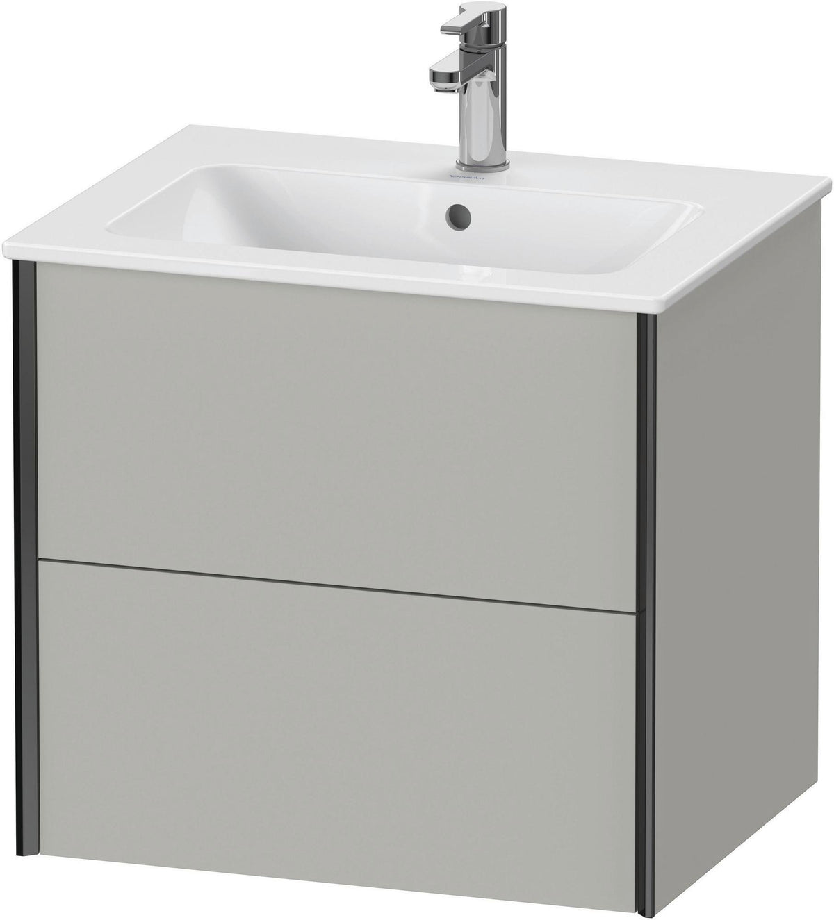 DURAVIT XViu Waschtischunterbau wandhängend 610 mm, 2 Schubkästen, weiß matt – ohne Griff, mit Tip-On-Technik