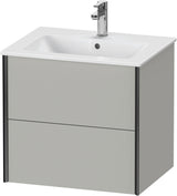 DURAVIT XViu Waschtischunterbau wandhängend 610 mm, 2 Schubkästen, weiß matt – ohne Griff, mit Tip-On-Technik