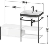 Duravit Waschtischset Happy D.2 Plus 1200x490mm Taupe Supermatt mit Hahnloch