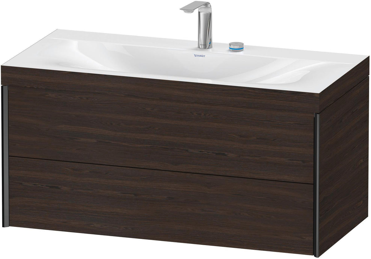 DURAVIT XViu c-bonded Waschtischunterset 1000 mm, 2 Schubkästen, Nussbaum Dunkel, Wandhängend